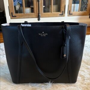 kate spade black pebbled leather tote